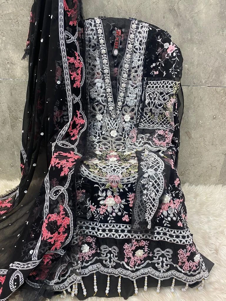 Hoor Tex H-139,A To D Faux Georgette Wholesale Pakistani Salwar Suit Catalog — Wholesale Pakistani Suits, hoor Tex wholesale from Surat - Gallery Image 4